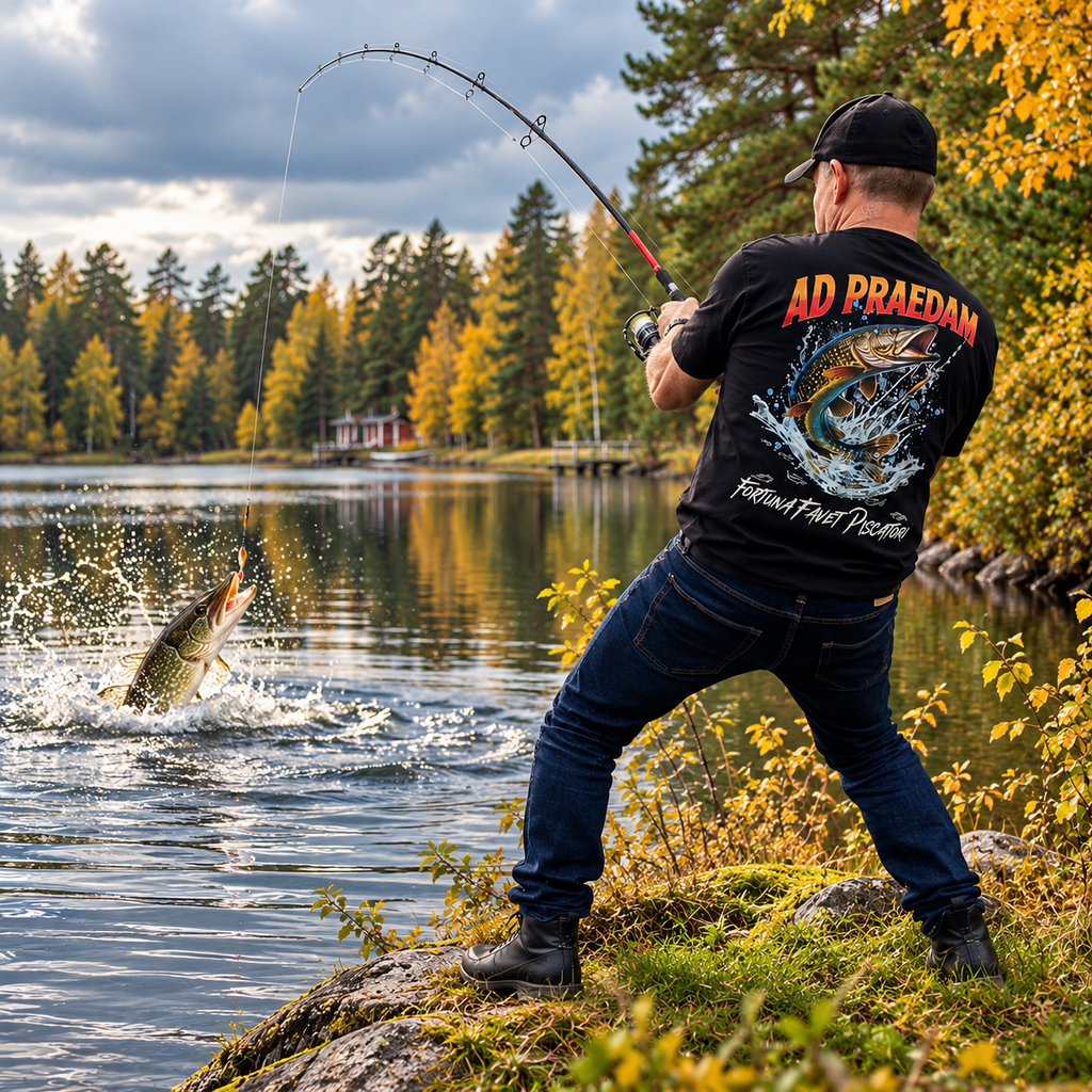 AD PRAEDAM – T-Shirt für Angler